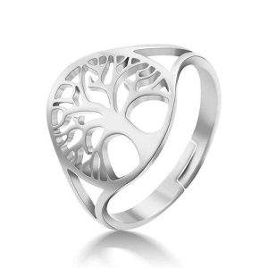 Anillo Árbol de la Vida Acero