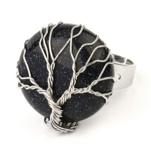 Anillo Árbol de la Vida Arena Azul