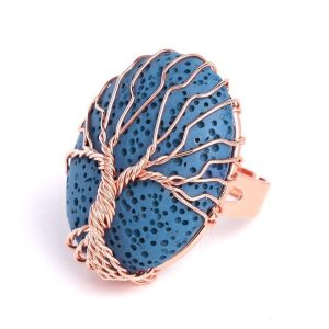 Anillo Árbol de la Vida Cobre Verde