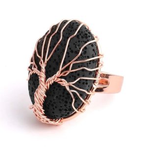 Anillo Árbol de la Vida Cobre Negro