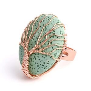 Anillo Árbol de la Vida Cobre Verde