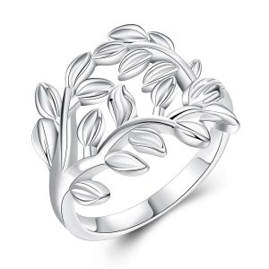 Anillo Árbol de la Vida Hoja de Plata