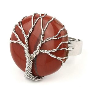 Anillo Árbol de la Vida Jaspe Rojo