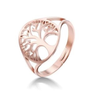 Anillo de Oro Rosa Árbol de la Vida