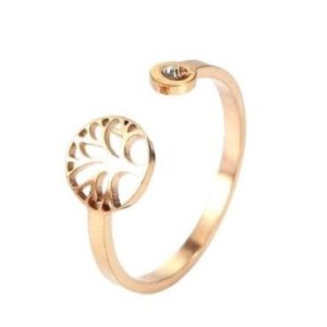 Anillo de Oro Rosa Árbol de la Vida