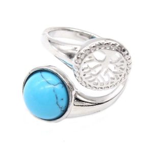 Anillo Árbol de la Vida Turquesa Azul