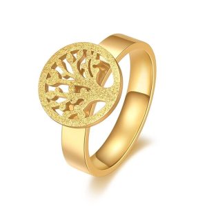 Anillo chapado en oro Árbol de la Vida