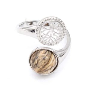 Anillo Árbol de la Vida Jaspe Amarillo