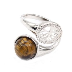 Anillo Árbol de la Vida de Ojo de Tigre