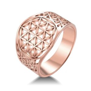 Anillo Flor de Vida Oro Rosa