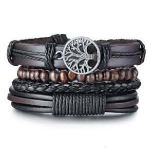 Pulsera Arbol de la Vida Hombre Cuero