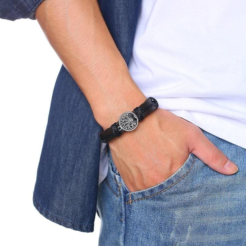 Pulsera Arbol de la Vida Hombre Cuero Pulsera Arbol de la Vida Hombre Cuero