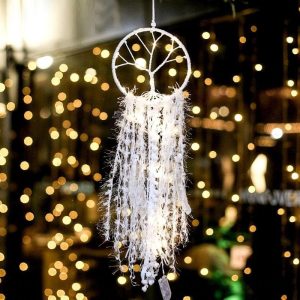 Atrapasueños Árbol de la Vida Plumas Blancas