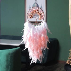 Atrapasueños Árbol de la Vida Rosa