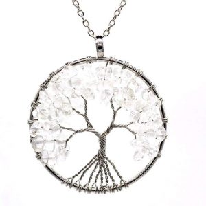 Collar Árbol de la Vida Cristal Blanco