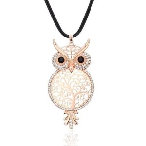 Collar Árbol de la Vida Oro Rosa Búho