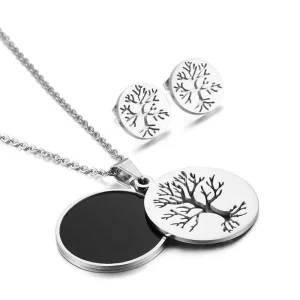 Collar Árbol de la Vida Plata + Pendientes Gratis