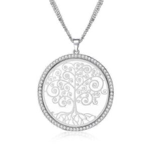 Collar Arbol de la Vida Plateado Tamaño Grande