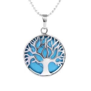 Collar Arbol de la Vida Turquesa Azul
