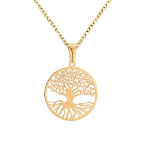 Collar Árbol de la Vida Plateado en Oro