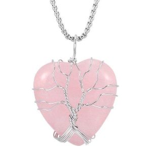 Collar Árbol de la Vida Cuarzo Rosa