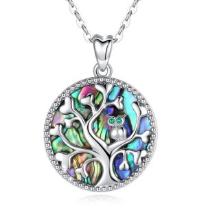 Collar de Plata Búho Árbol de la Vida