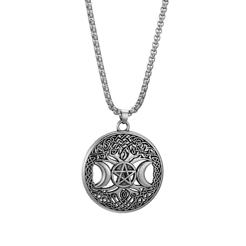 Collar de Acero Pentagrama Árbol de la Vida Collar de Acero Pentagrama Árbol de la Vida