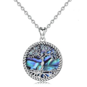 Collar Arbol de la Vida Plata 925 – Azul Madreperla