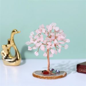 Decoración Árbol de la Vida Cuarzo Rosa Para Colocar