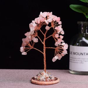 Decoración Árbol de la Vida Cuarzo Rosa