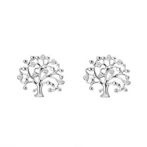 Pendientes Arbol de la Vida Circonio Plateado