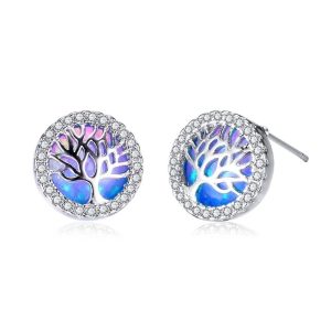 Pendientes Arbol de la Vida Glamour Azul
