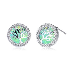 Pendientes Arbol de la Vida Glamour Verde
