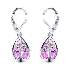 Pendientes Opalo Violeta Arbol de la Vida