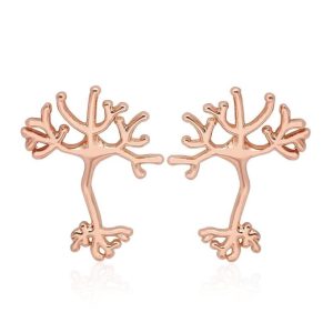 Pendientes Realistas Arbol de la Vida Oro Rosa