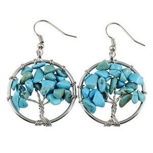 Pendientes Arbol de la Vida Turquesa Azul