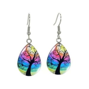 Pendientes Arco Iris Arbol de la Vida