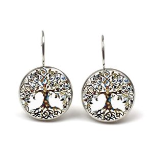 Pendientes Cabujón Árbol de la Vida