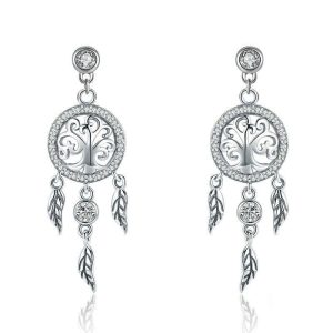 Pendientes atrapasueños árbol de la vida