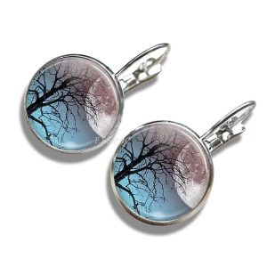Pendientes Arbol de la Vida Luna