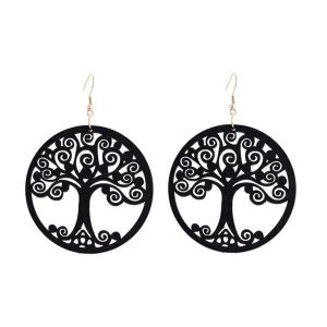 Pendientes Arbol de la Vida Etnico Negro
