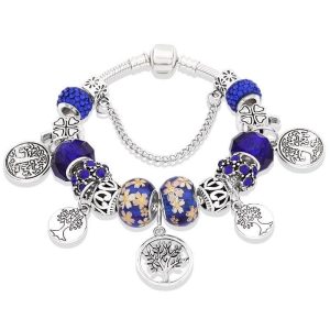 Pulsera Arbol de la Vida Fancy Azul Oscuro