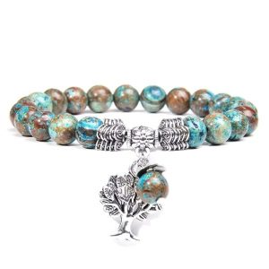 Pulsera Árbol de la Vida Cianita Brasileña