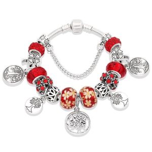 Pulsera Arbol de la Vida Rojo Fancy