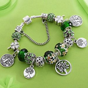 Pulsera Árbol de la Vida Verde Fancy