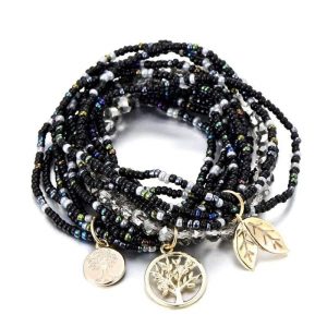 Pulsera Arbol de la Vida Bohemia Negra